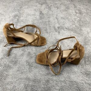 BCBGenerations Debby Strap Camel Suede Sandals Womens Size 6.5